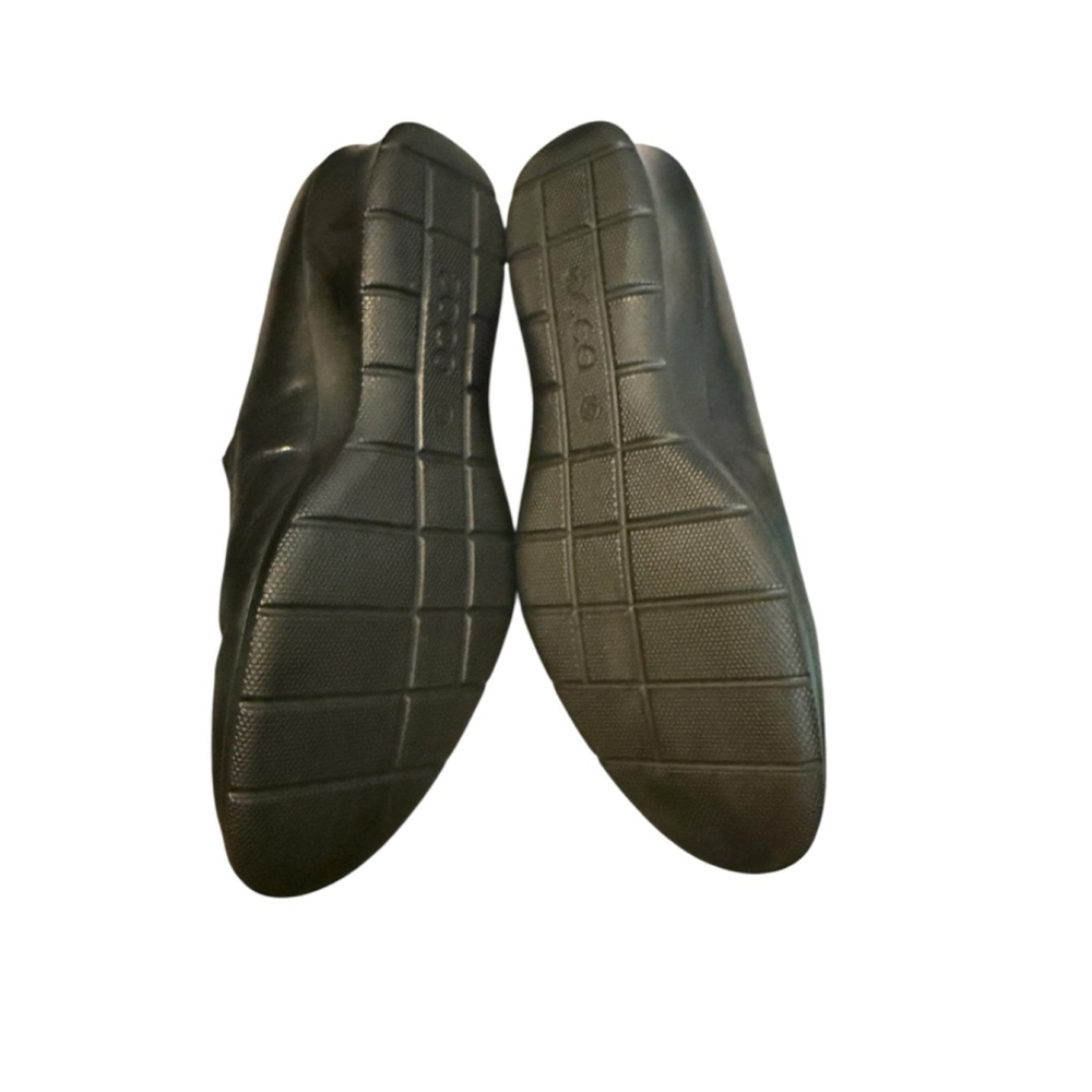 Ecco Black Leather Loafer Slip On Shoes Size 10 - Picture 10 of 10